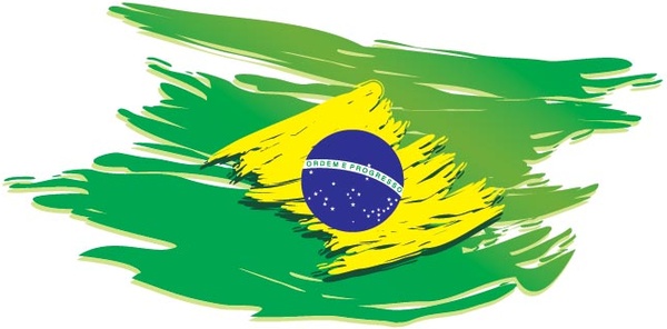 600x296 Vector Brazil Flag Stylized On White Background Vector Background