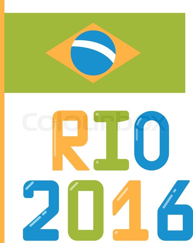 636x800 Brazil 2016 Flag Flat Vector Illustration. Brazil Olympic Flag