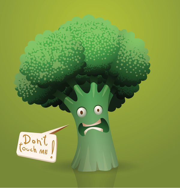 600x627 Scared Cartoon Broccoli Vector Free Download