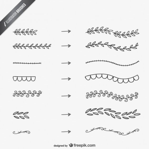 626x626 Illustrator Brushes Set Vector Free Download
