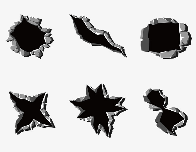 650x507 Vector Three Dimensional Steel Metal Bullet Hole Traces, Bullet