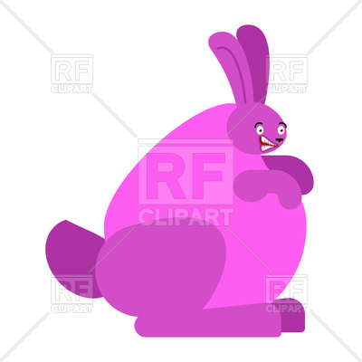 400x400 Rabbit Monster Radioactive. Large Purple Bunny. Vector Image