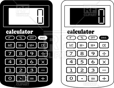 400x308 Black And White Financial Calculator Isolated On White Vector