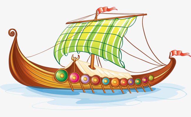 650x400 Vector Cartoon Canoes With Sails, Cartoon Vector, Hand Painted