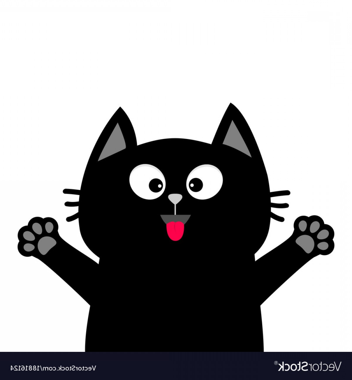 1200x1296 Black Cat Face Head Tongue Paw Print Silhouette Vector Shopatcloth