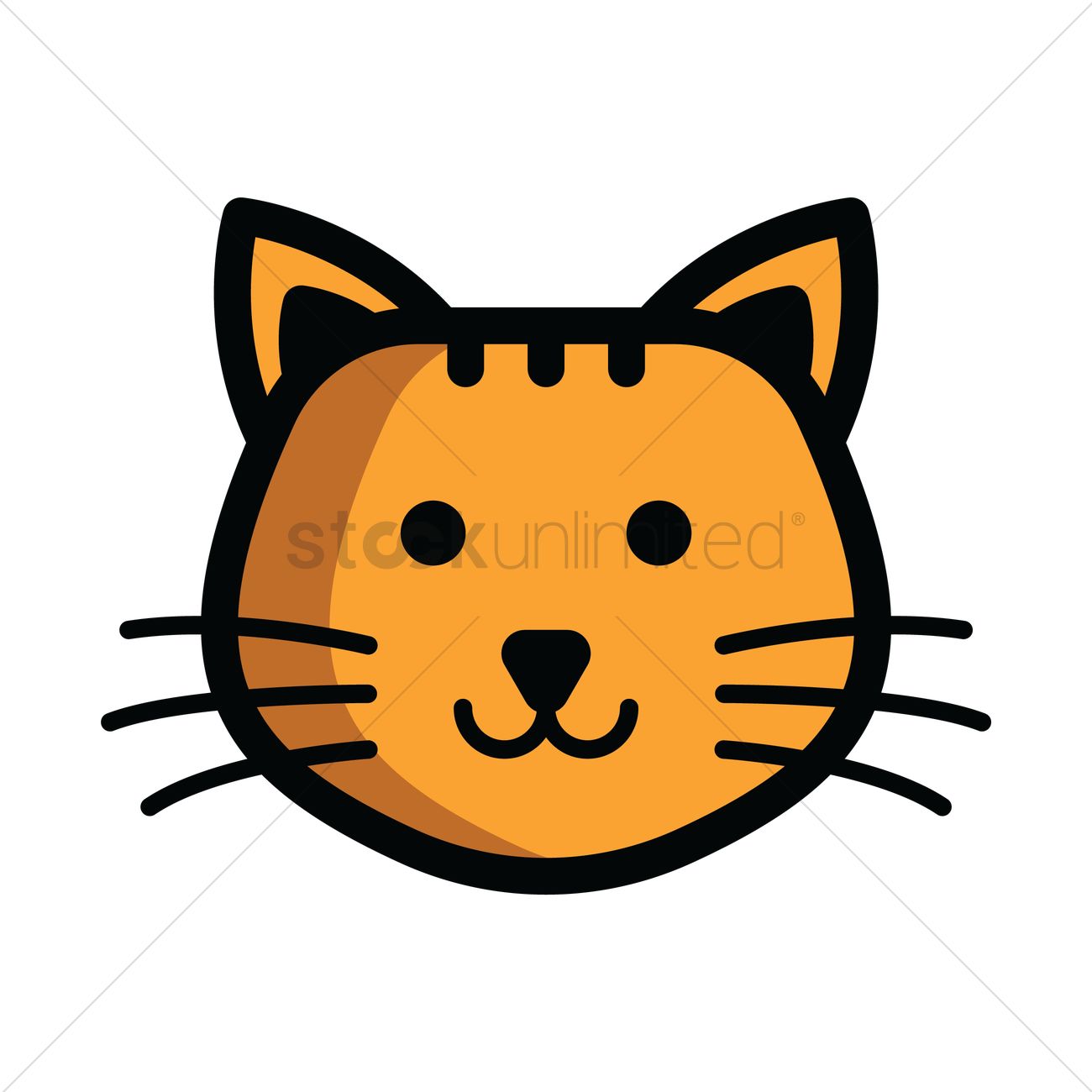 1300x1300 Cat Head Vector Image