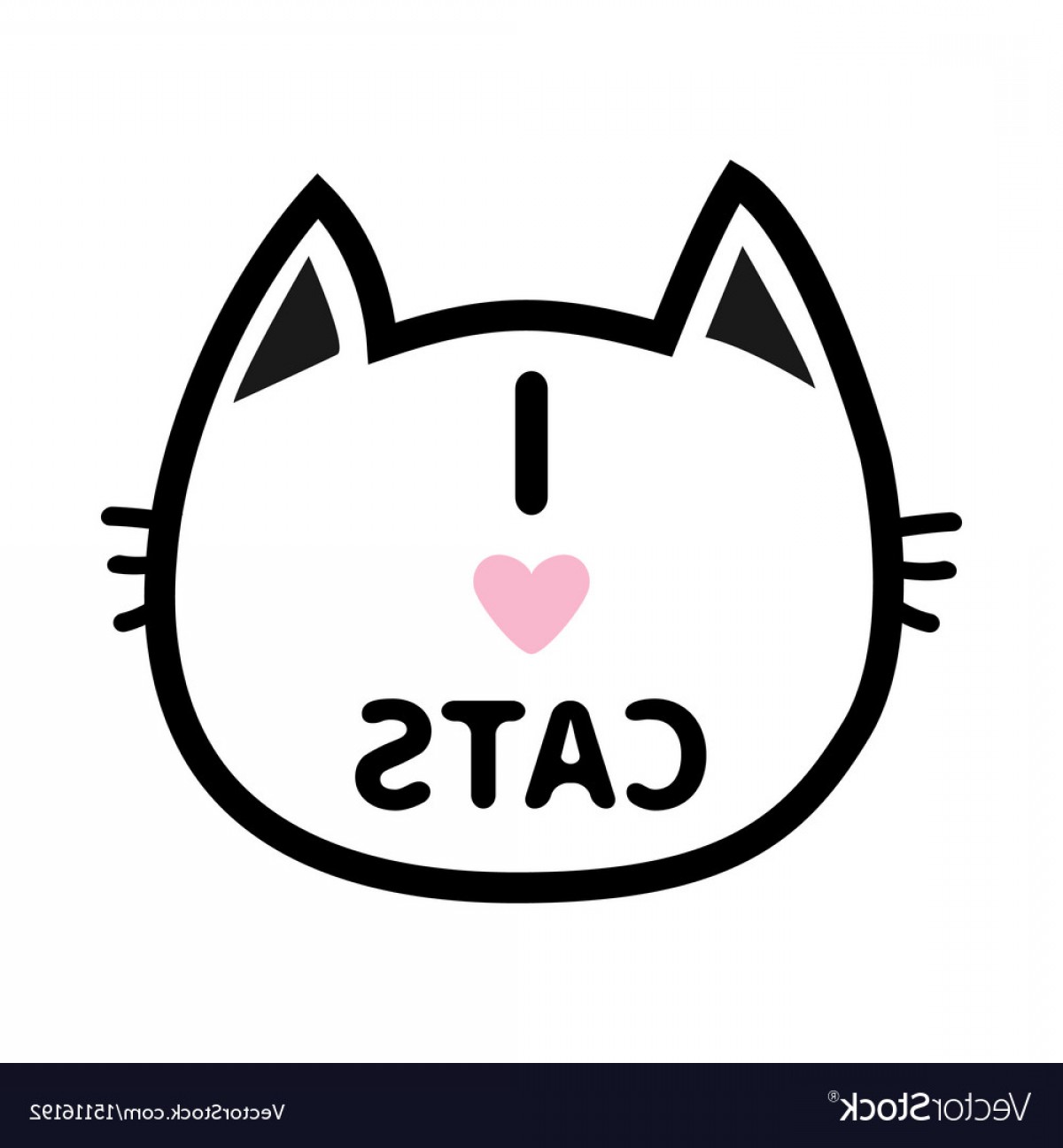 1200x1296 I Love Cats Heart Text Lettering Black Cat Head Vector Shopatcloth