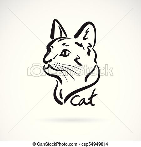 450x470 Vector Of A Cat Head On White Background. Pet. Animal. Easy