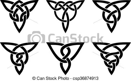 450x281 Vector Celtic Knot Set, Black On White.