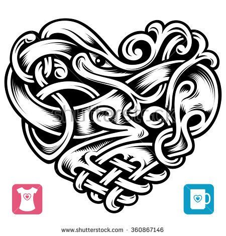 450x470 Vector Celtic Pattern In The Shape Of Heart Tattoos