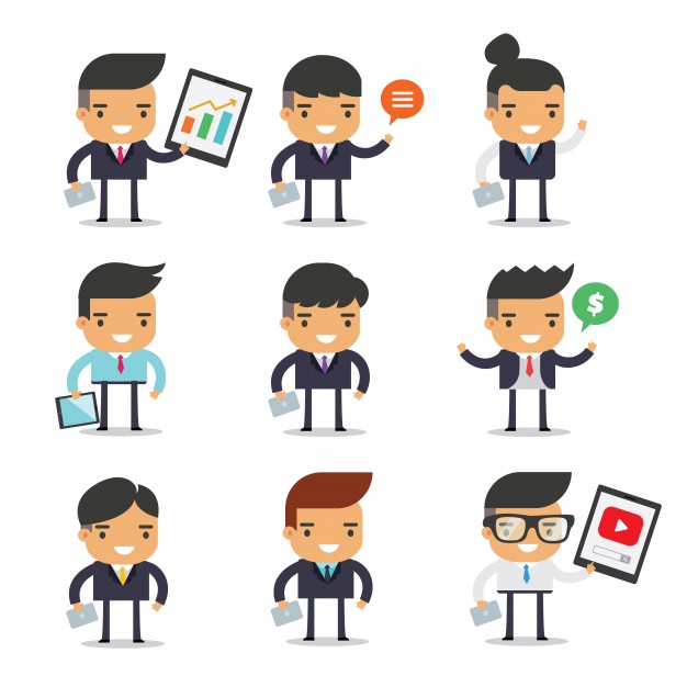 626x626 Set Of Man Character Design. Cartoon Design. Vector Vector