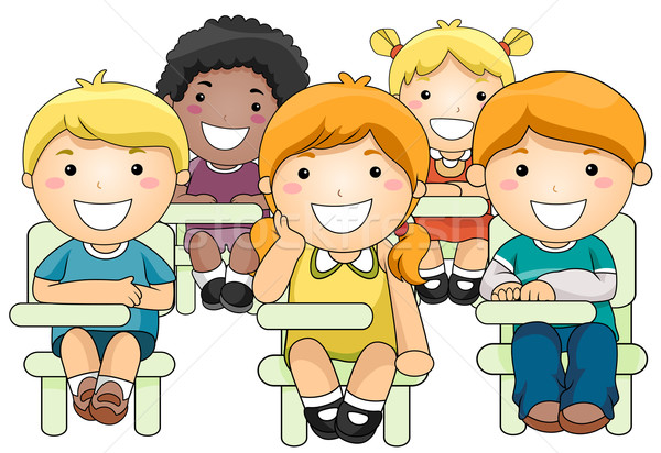 600x412 Kids Attending Class Vector Illustration Lenm ( 506443) Stockfresh