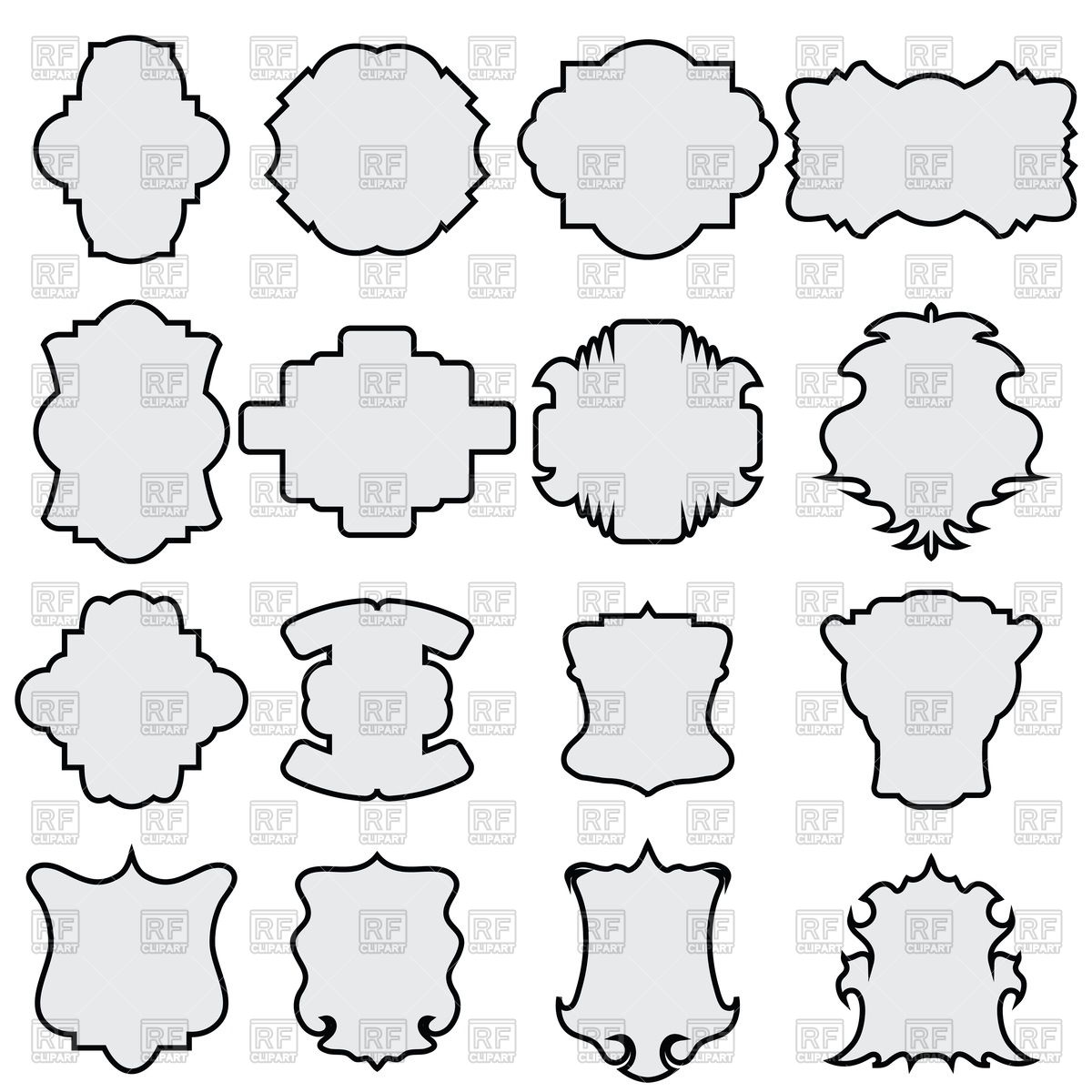 1200x1200 Decorative Different Shapes Frames Vector Image Vector Artwork