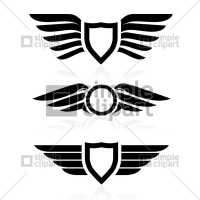 400x400 Shield With Wings Symbol Vector Image