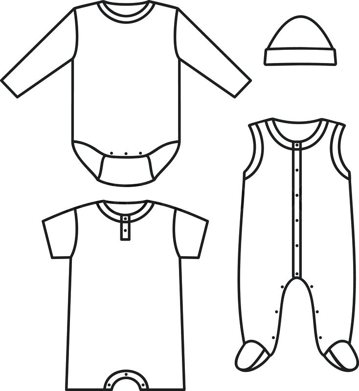 734x800 Collection Of Women Clothes Outline Templates Vector By On