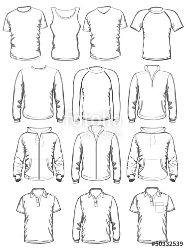 373x500 Collection Of Men Clothes Outline Templates Stock Image And