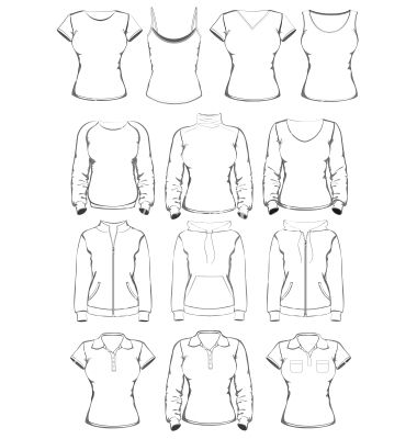 380x400 Vector Clothing Templates (8 Photos)