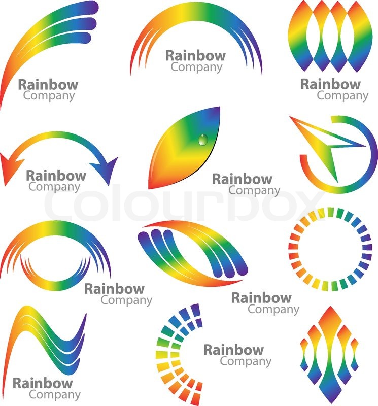 745x800 Rainbow Logo Vector Collection Stock Vector Colourbox
