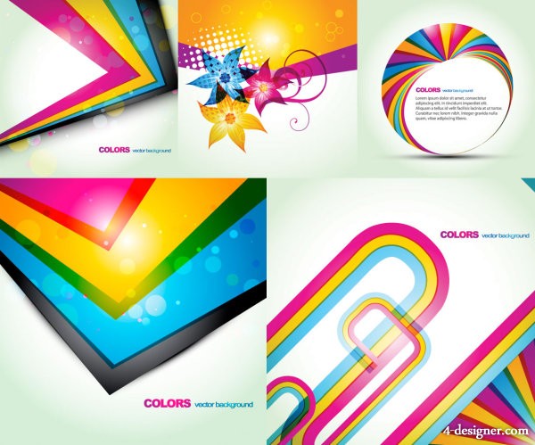 600x499 4 Designer Fashion Color Background Vector Material