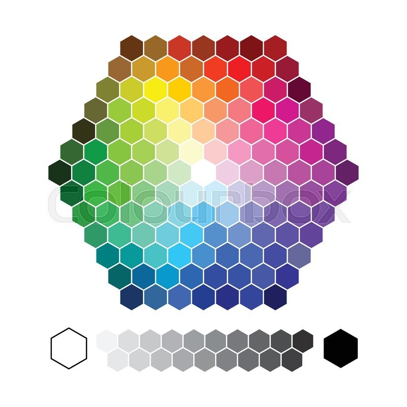 800x800 Color Chart Hexagon Vector Stock Vector Colourbox