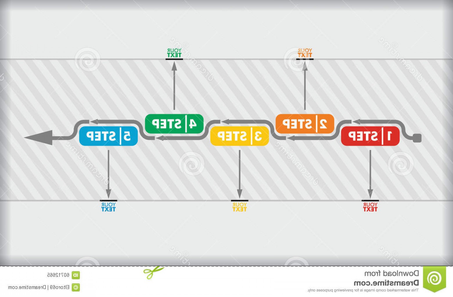 1560x1023 Stock Illustration Flow Chart Template Vector Color Arrows Image