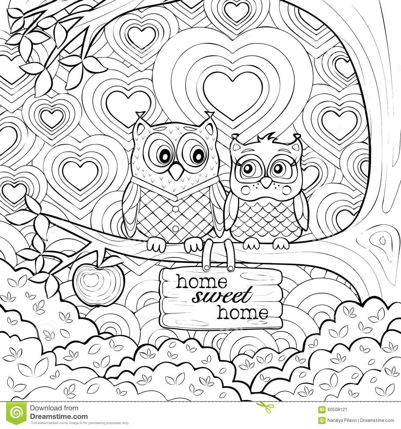 1300x1390 Cute Owls Art Therapy Coloring