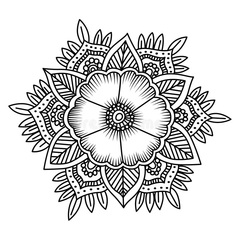 800x800 Mandala Flower Doodle Vector Illustration Coloring Pages Stock