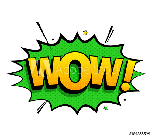 500x450 Comic Lettering Wow. Vector Cartoon Illustration In Retro Pop Art