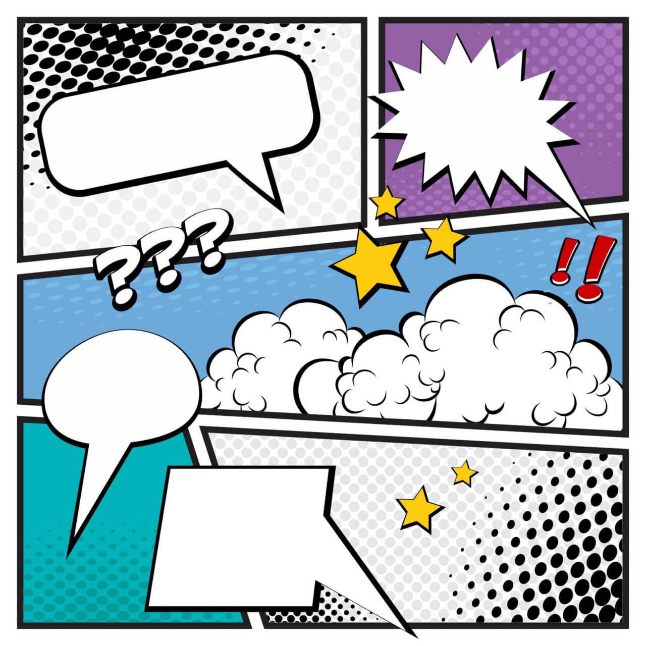 1280x1280 Free Vector Comic Book Page