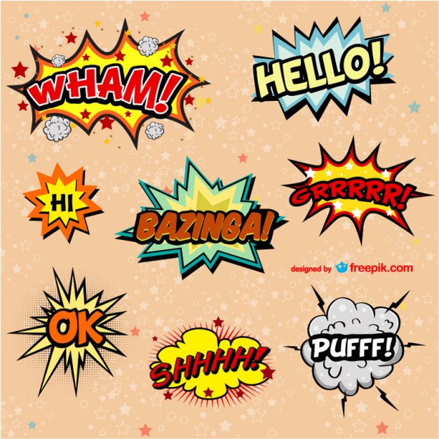 626x626 Vector Comic Book Elements Download Vector Free Vector Download