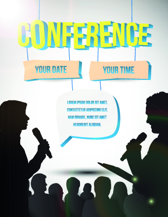 340x440 Creative Conference Poster Vector 01 Free Download