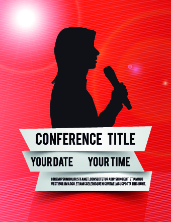 340x440 Creative Conference Poster Vector Free Vector In Encapsulated