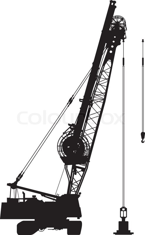 493x800 Vector Construction Crane Silhouette Stock Vector Colourbox