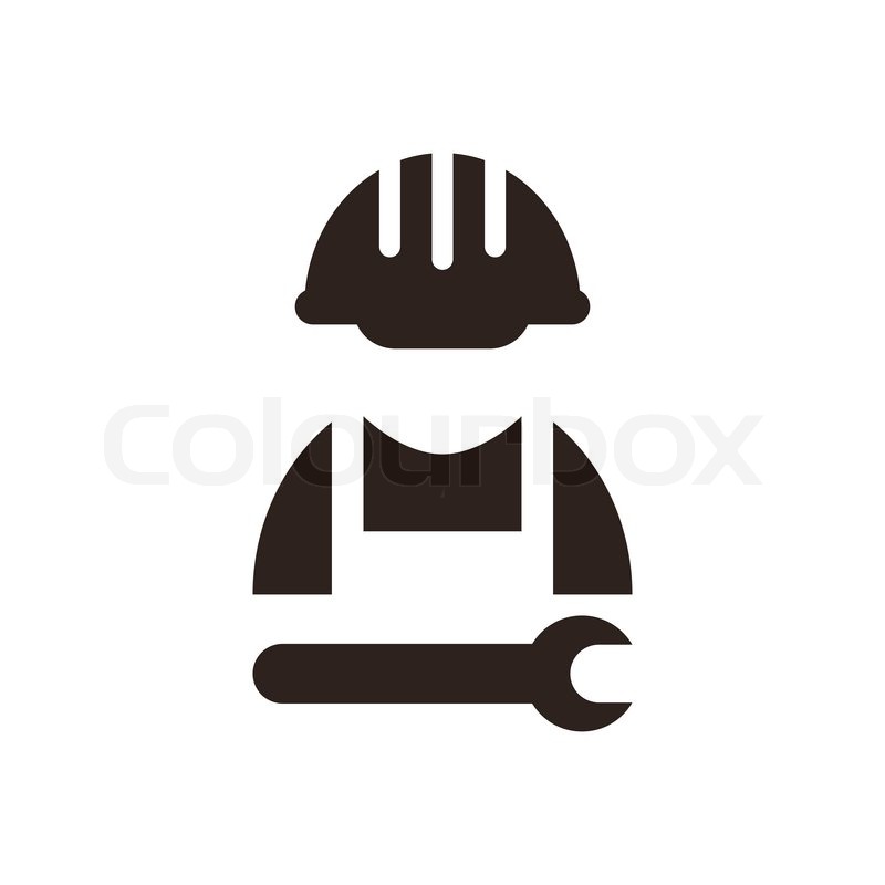 800x800 Construction Worker Icon Isolated On White Background Stock