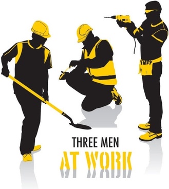 329x368 Construction Workers Silhouettes Vector Free Vector Download