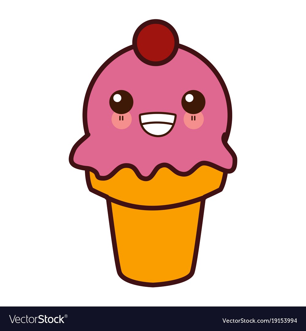 1000x1080 Ice Cream Cone Kawaii Cute Cartoon Vector 19153994 12