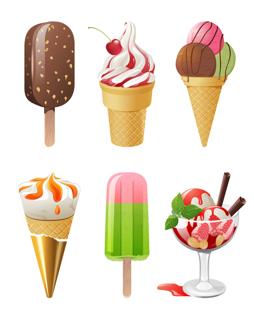 500x629 Summer Delicious Ice Cream Set Vector 03 Free Download