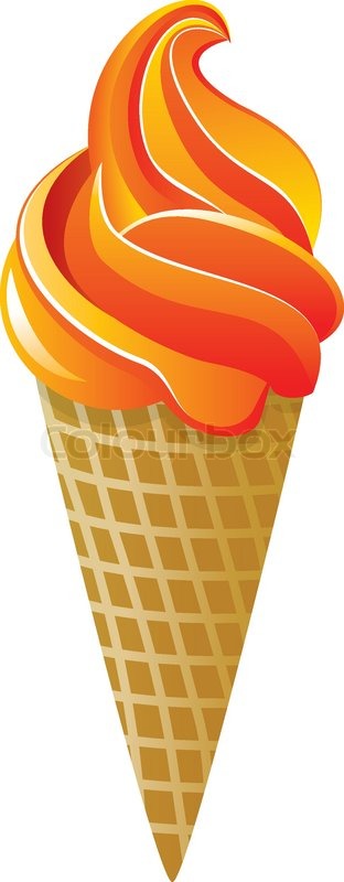 312x800 Vector Icecream Cone With Orange Cream Stock Vector Colourbox