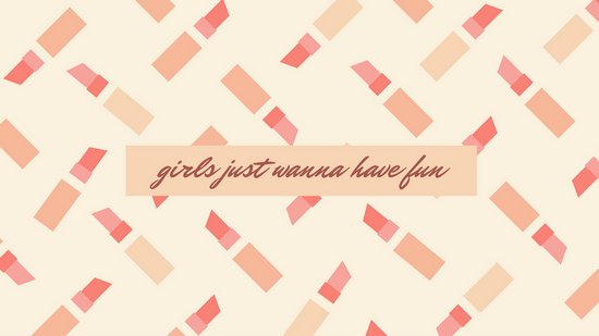 550x309 Cream Illustrated Makeup Vector Retro Wallpaper