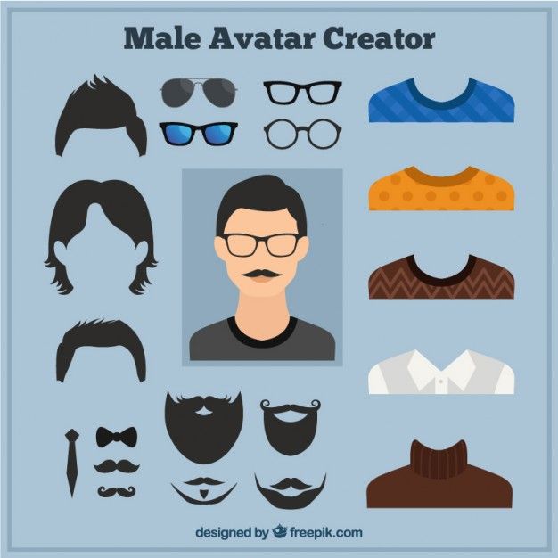 626x626 Male Avatar Creator Free Vector Ai And Picture