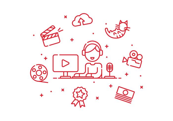700x490 Video Content Creator Vector