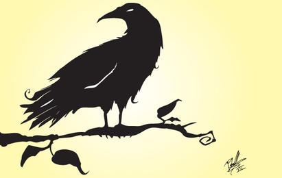 411x260 Crow On Wire With Tweet