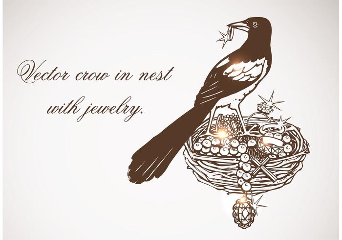 700x490 Vector Crow In Nest With Jewelry