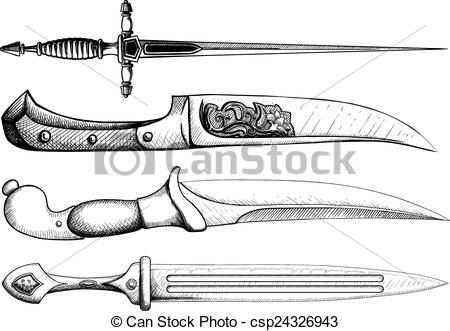 450x331 Drawn Dagger Vector