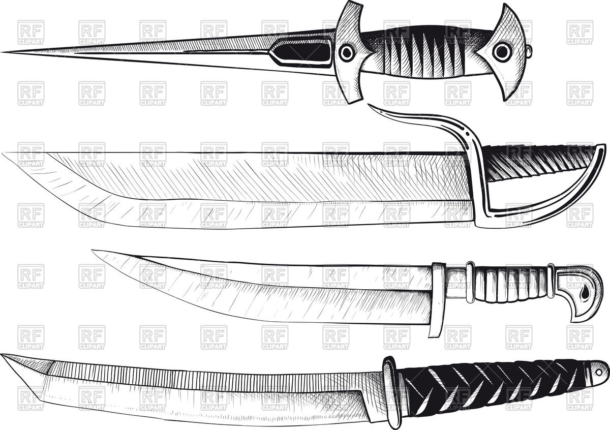 1200x846 Oriental And European Daggers Vector Image Vector Artwork Of