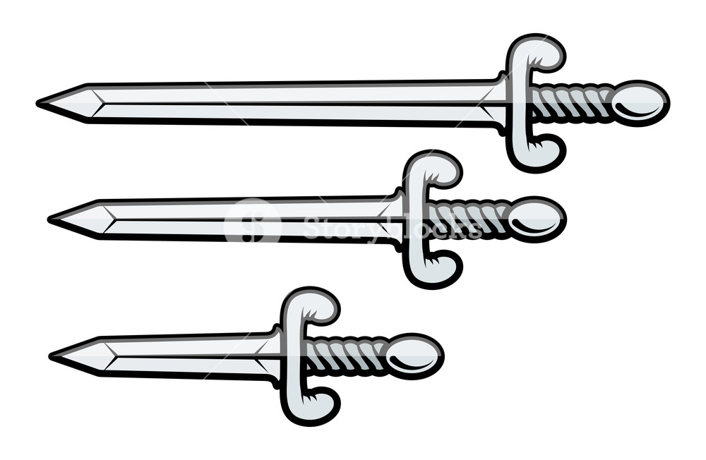1000x652 Sword And Dagger Vector Illustration Royalty Free Stock Image