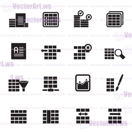 456x456 Silhouette Database And Table Formatting Icons