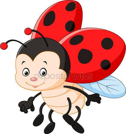 424x450 La Historieta Mariquita Agitando Vector De Stock