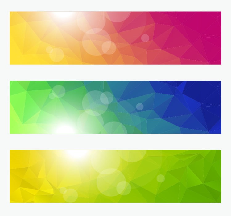 749x702 Vector Banners With Colorful Polygonal Background Free Vector