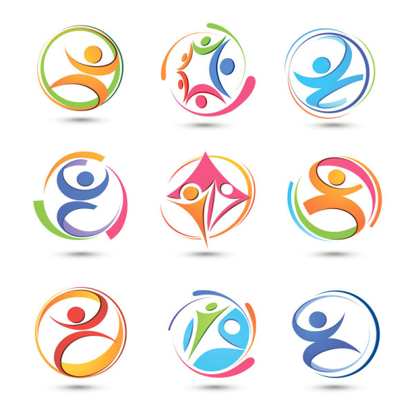 600x600 Logos. Free Sports Logo Design Set Of Colored Abstract Logo